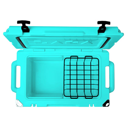 Laka Cooler – 45 Quart Rotomolded Hard Cooler, Insulated Ice Chest Holds 36 Cans/45lb Ice, Up to 10 Days Cold, Drain Plug + Basket, Non-Slip Feet, Beach Boat Camping Tailgate - Seafoam
