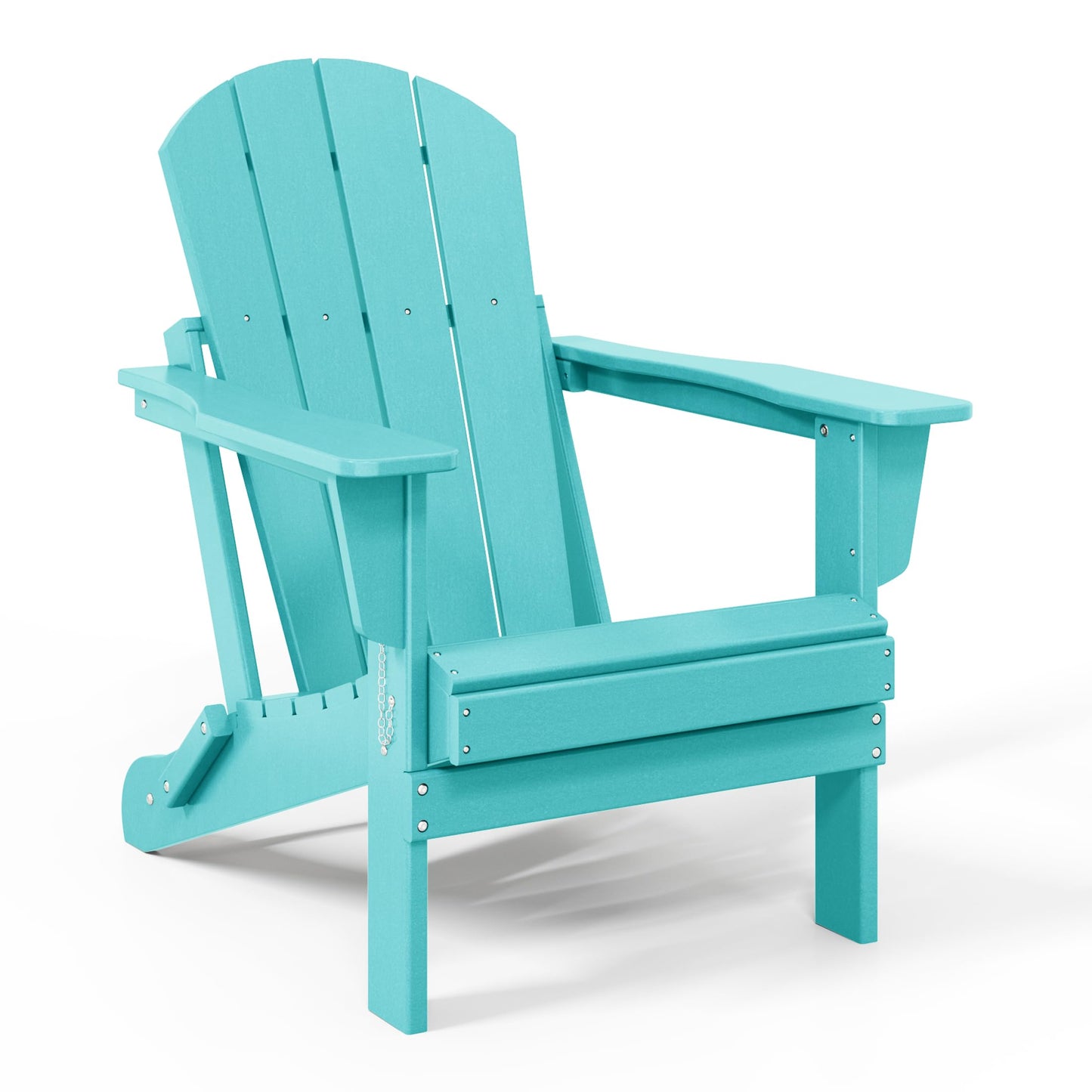 WestinTrends Malibu 5-Piece HDPE Adirondack Chair Outdoor Patio Square Table Conversation Set, Turquoise