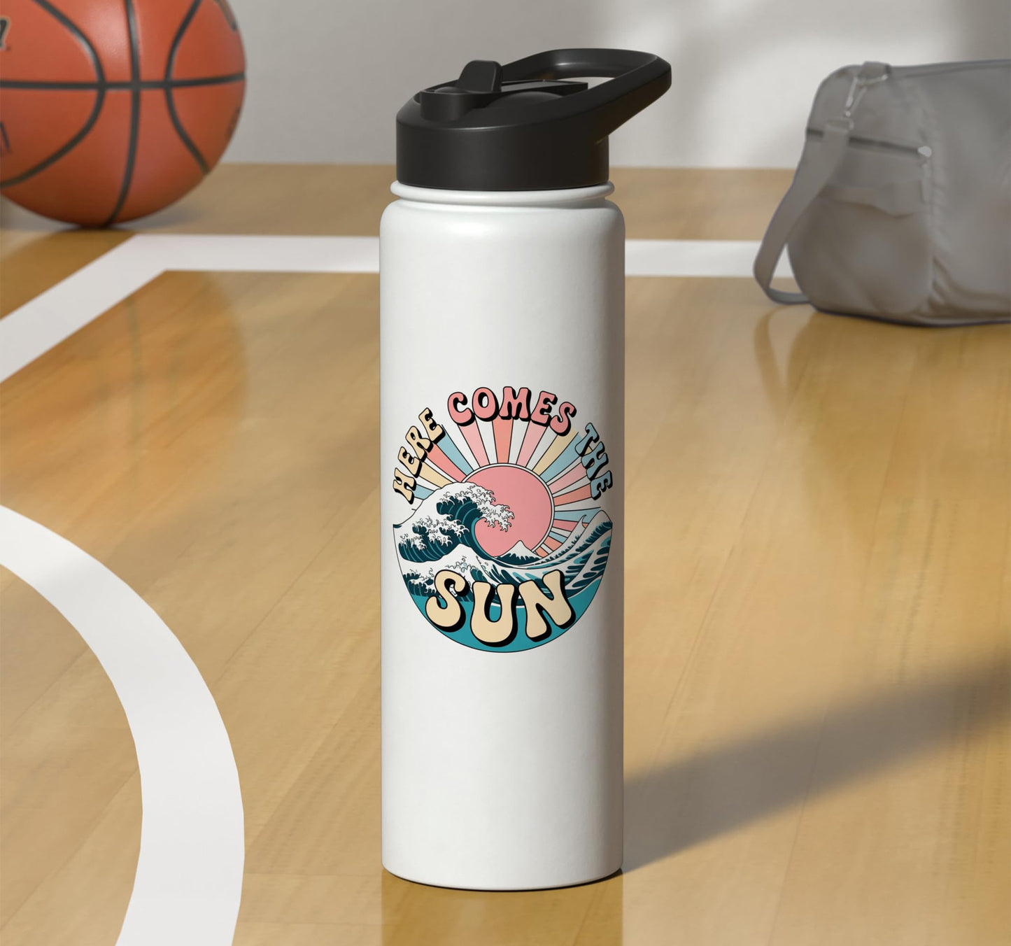 Summer Beach Wave Stainless Steel Insulated Water Bottle