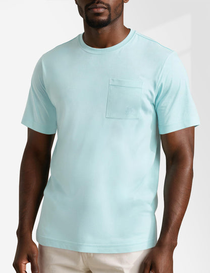 Vilebrequin, Men's Solid Organic Cotton T-Shirt Natural Colors, M, Pacific