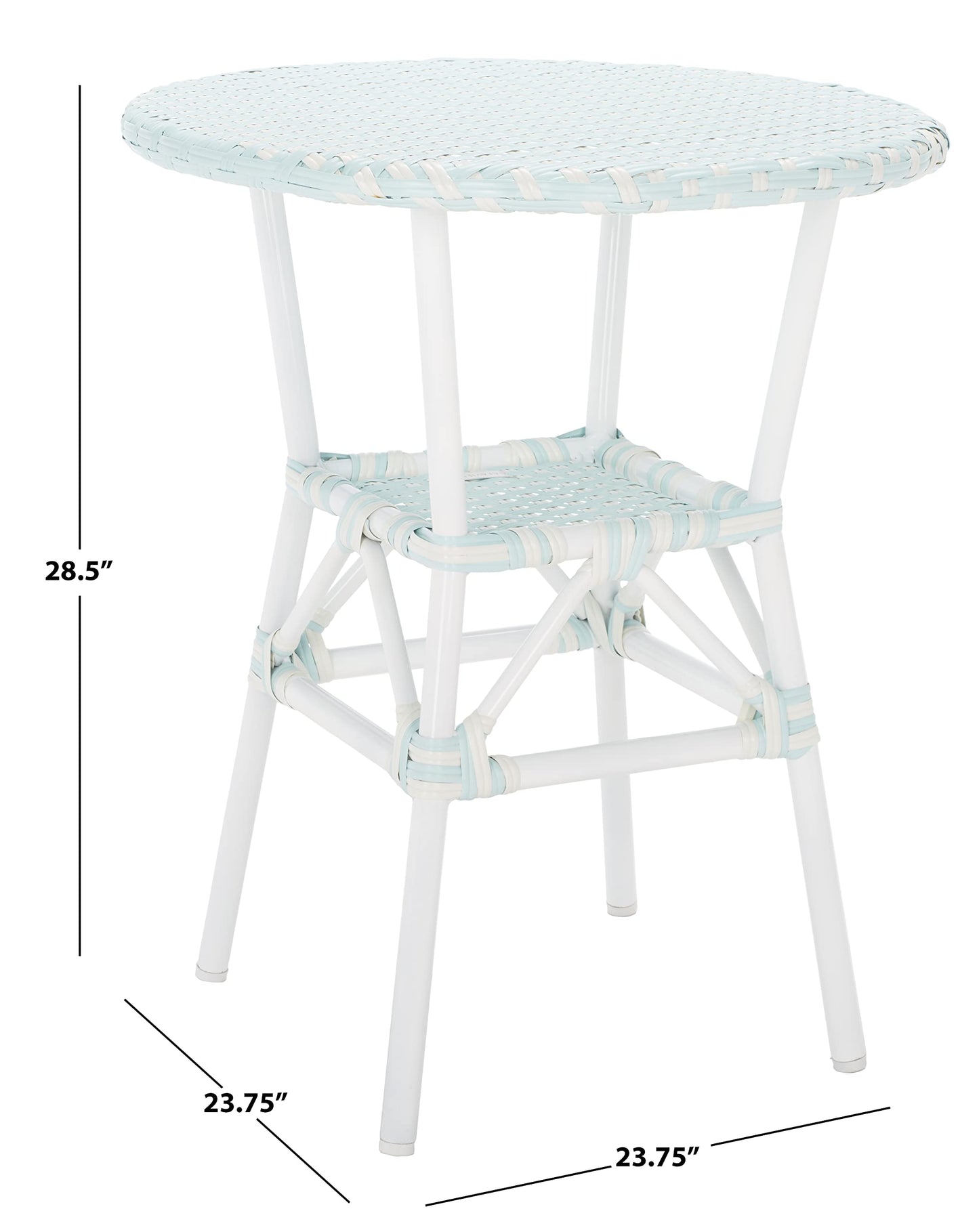 SAFAVIEH Outdoor Collection California Baby Blue/White Bistro Table (Fully Assembled)