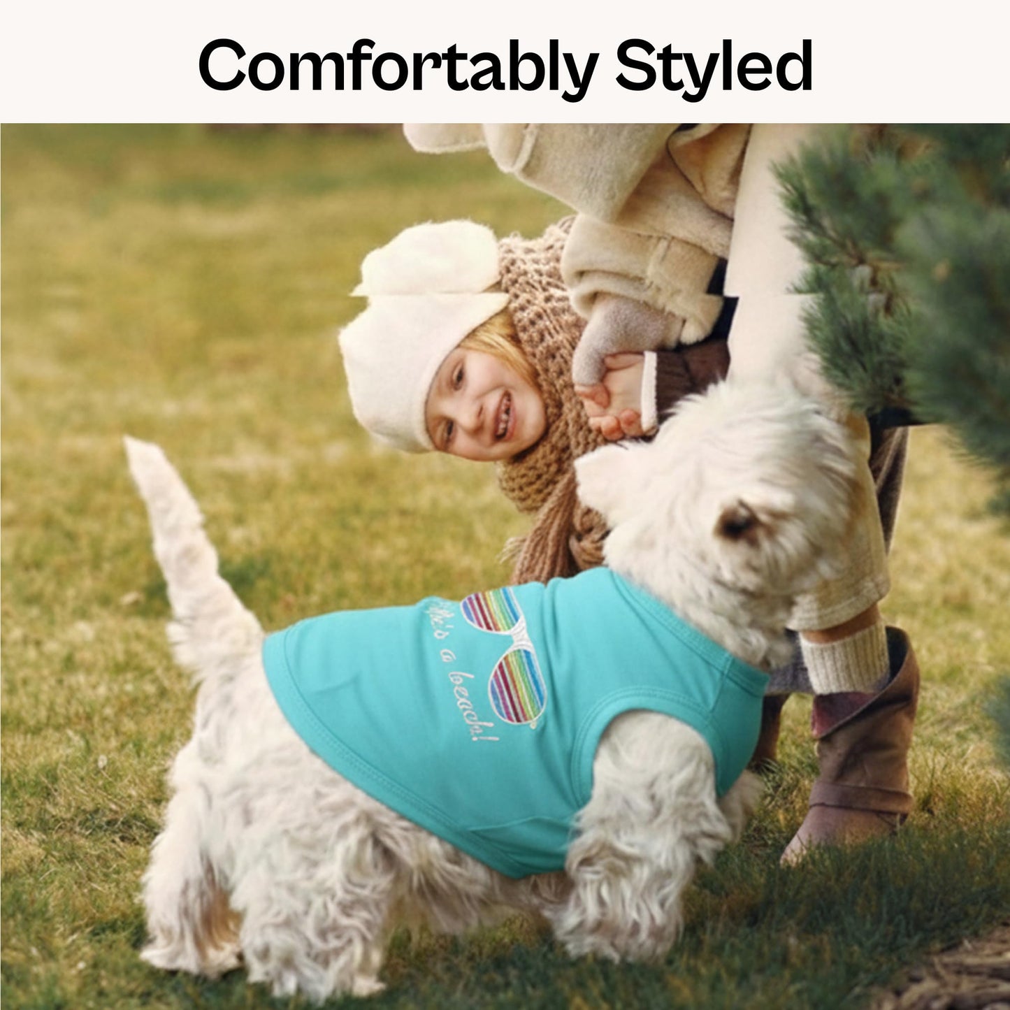 Parisian Pet Beach Dog Shirt – 100% Cotton Shirts for Small Dogs – Sleeveless Pet Vest – Lightweight and Breathable Dogs Apparel – Cute Summer Dog Clothes - Stretchy T Shirts for Pets