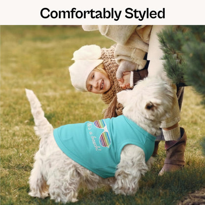 Parisian Pet Beach Dog Shirt – 100% Cotton Shirts for Small Dogs – Sleeveless Pet Vest – Lightweight and Breathable Dogs Apparel – Cute Summer Dog Clothes - Stretchy T Shirts for Pets