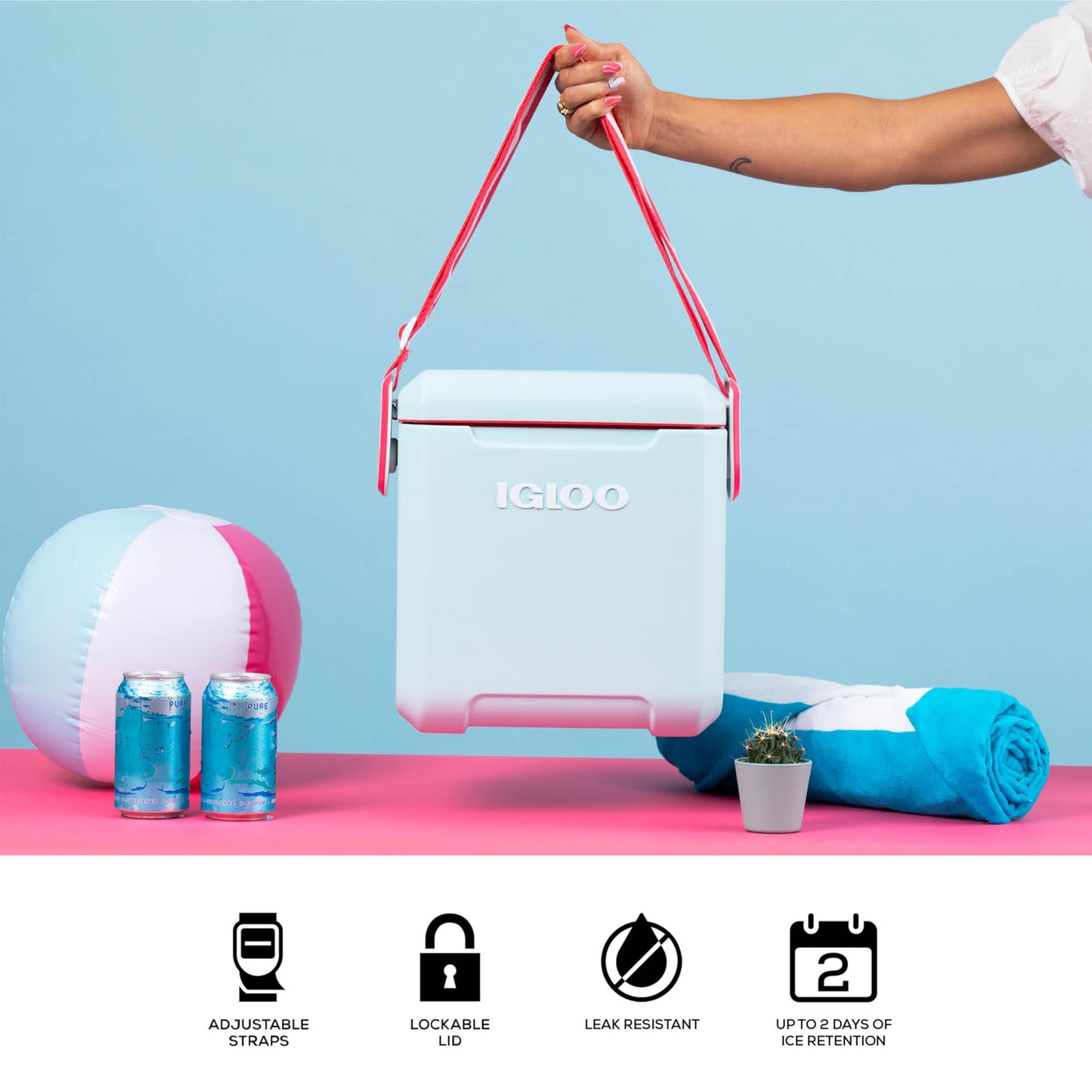 Igloo Mist 11 Qt Tag Along Too Strapped Picnic Style Cooler