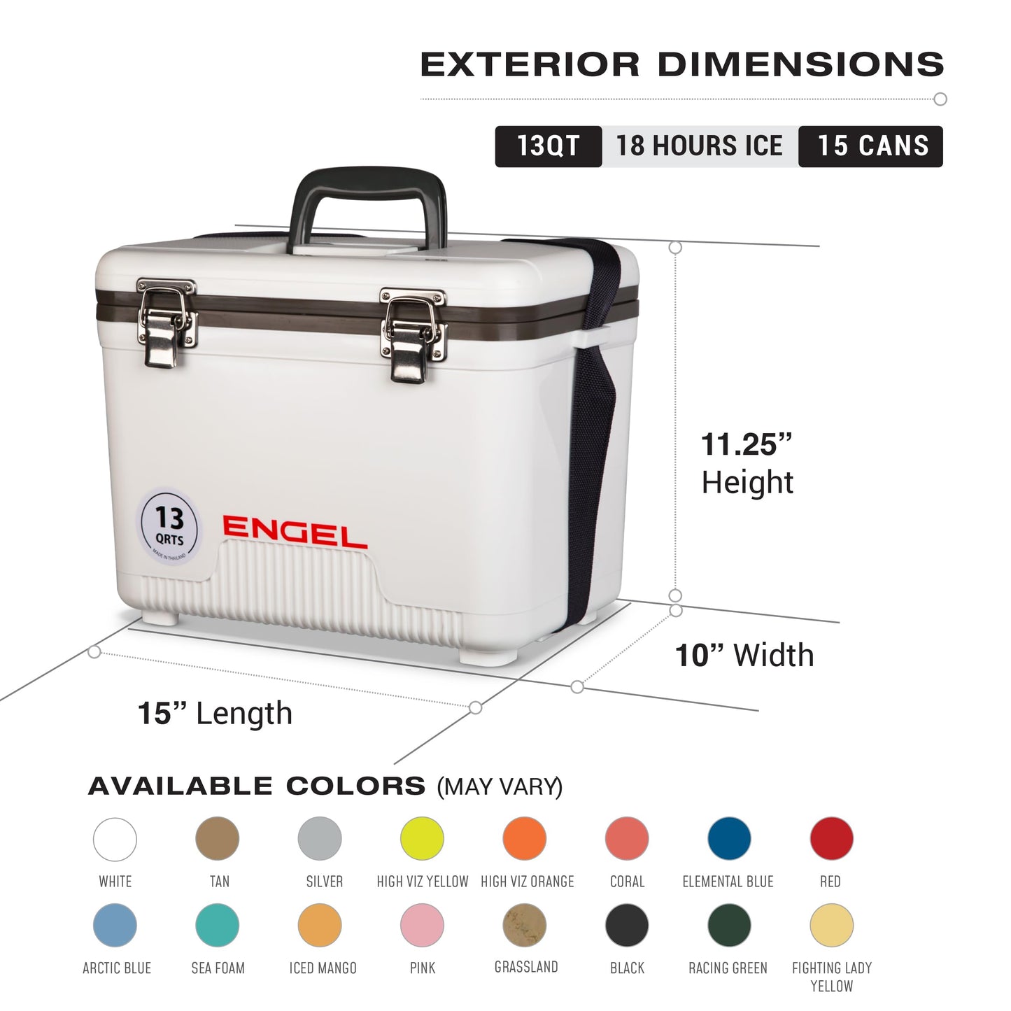Engel UC13 13 Quart Leak-Proof, Air Tight, Drybox Cooler and Small Hard Shell Lunchbox for Men and Women in Seafoam