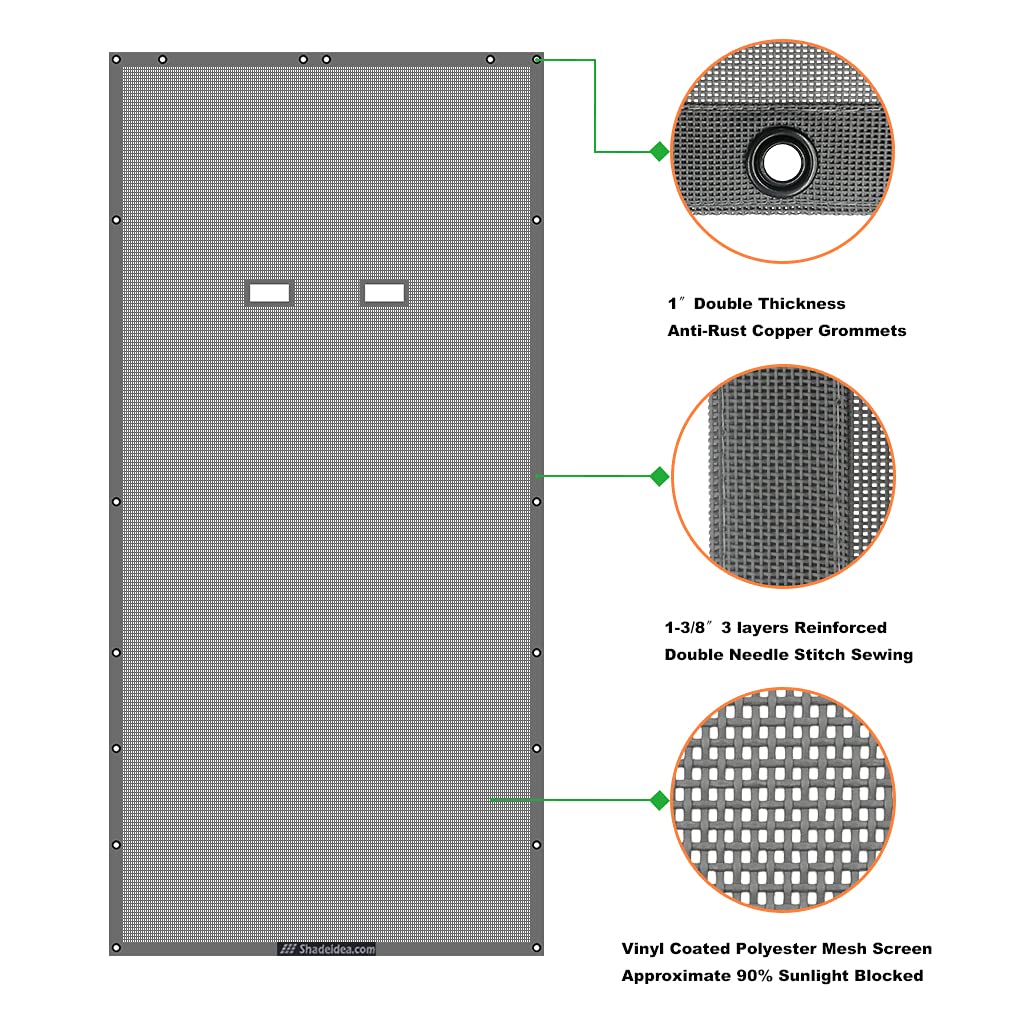 Shadeidea JK Sun Shade Top Compatible with Jeep Wrangler JKU Top Sunshade Soft Mesh Roof Cover (2007-2018)- Wind Noise UV Blocker -10 Year Warranty -4 Door -Gray -Front&Rear&Back (Full Length)
