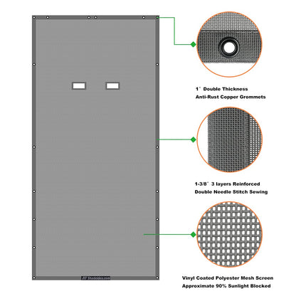 Shadeidea JK Sun Shade Top Compatible with Jeep Wrangler JKU Top Sunshade Soft Mesh Roof Cover (2007-2018)- Wind Noise UV Blocker -10 Year Warranty -4 Door -Gray -Front&Rear&Back (Full Length)