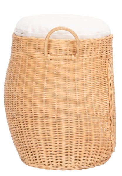 SAFAVIEH Home Collection Faati Honey Brown Rattan Pet Cat Bed with White Cushion, Ideal for Living Room, Bedroom, Entryway (Fully Assembled)