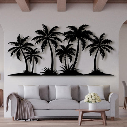 Metal Palm Tree Wall Decor,Metal Palm Tree,Palm Tree Metal Wall Art,Tropical Metal Wall Art,Beach Wall Decor,Coastal Metal Wall Art,Palm Tree Metal Wall Decor (style 1,white,79"L x 38"W/200 x 97cm)