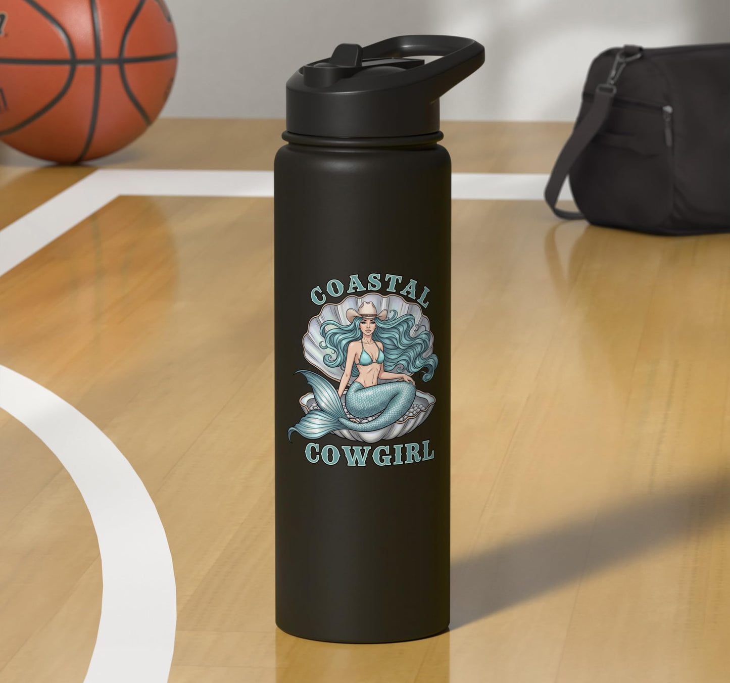 Mermaid Aesthetic Coastal Cowgirl Stainless Steel Insulated Water Bottle