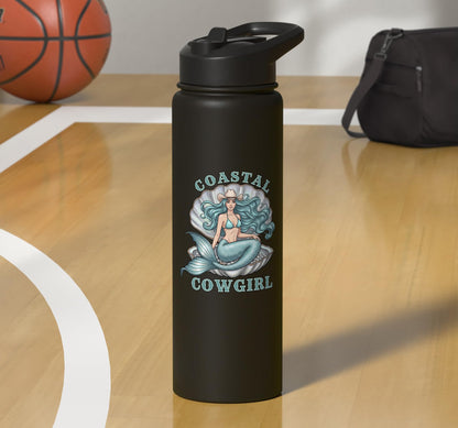 Mermaid Aesthetic Coastal Cowgirl Stainless Steel Insulated Water Bottle