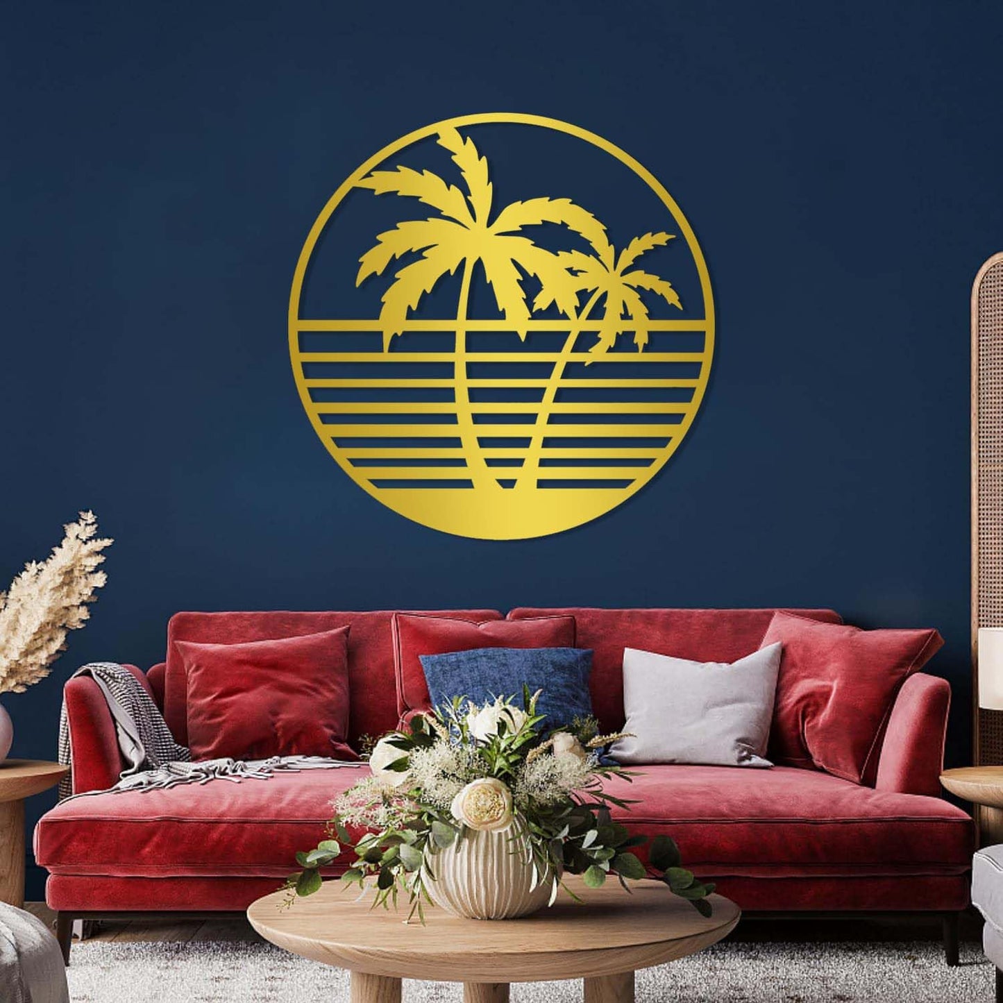 Metal Palm Tree Wall Decor, Art, Coastal, Tropical, Beach, Hawaiian, Bedroom