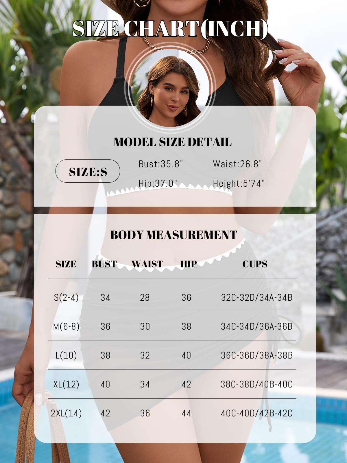 Dridreo Women's Bikini Sets V Neck High Waisted Swimsuits Twist Front Shell Stitched Two Piece Swimsuit Tie Side Swimwear Aqua Blue L