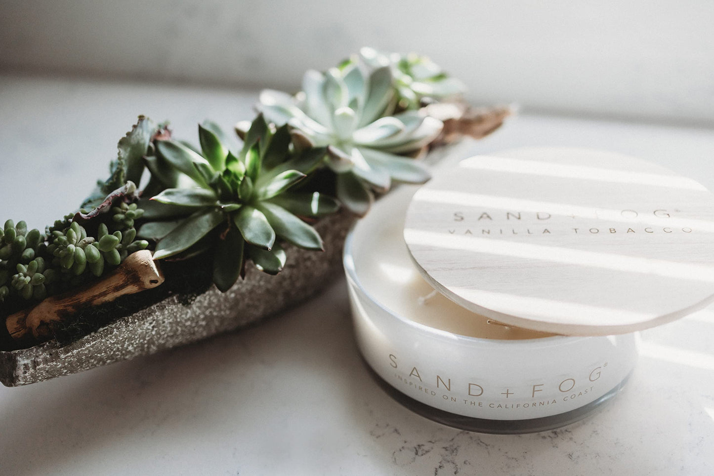 Sand + Fog Scented Candle - Ocean Mist - Additional Scents and Sizes – 100% Cotton Lead-Free Wick - Luxury Air Freshening Jar Candles - Perfect Home Décor for Your Cocktail Table – 34 oz