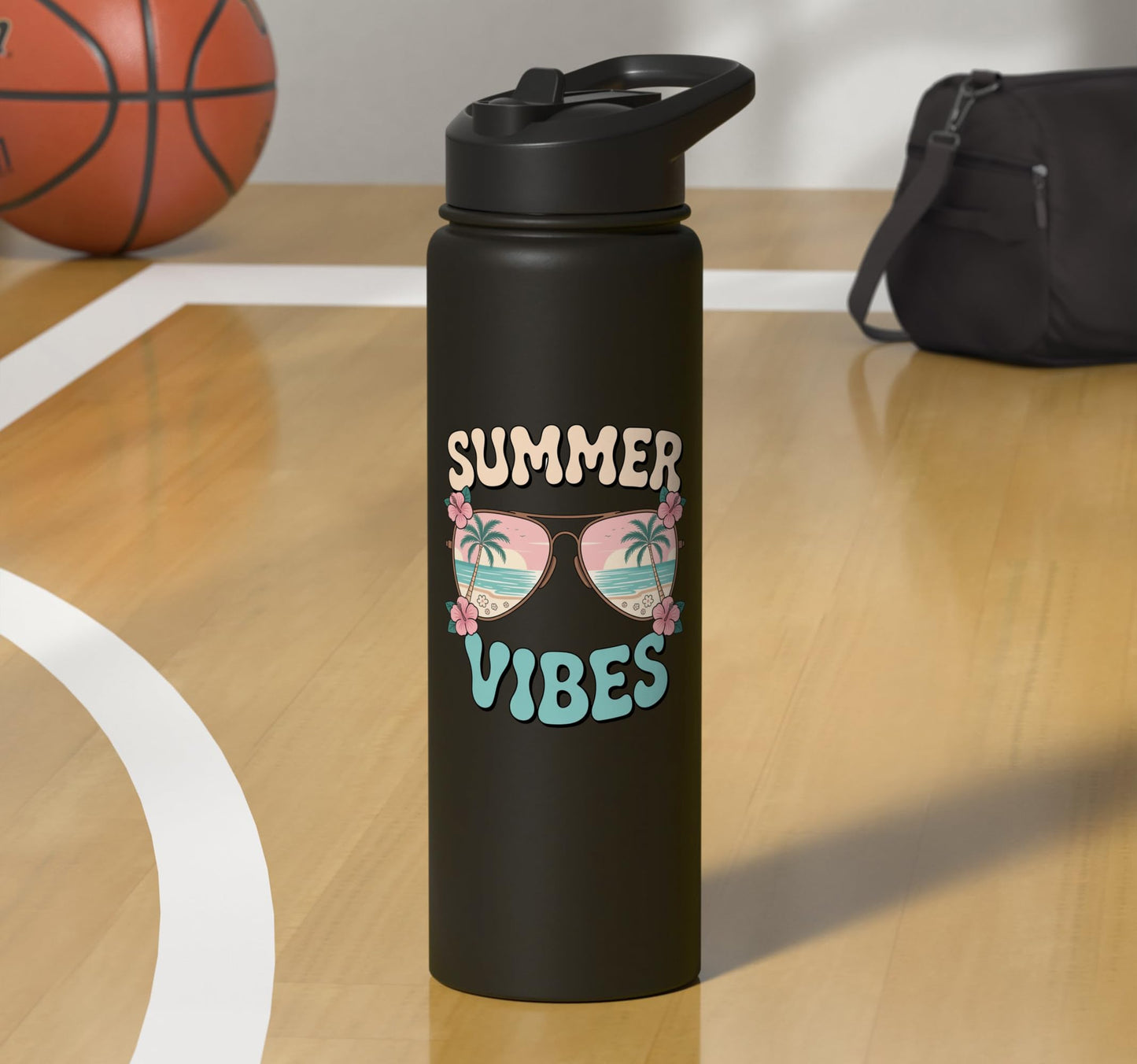 Summer Vibes Tropical Stainless Steel Insulated Water Bottle