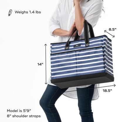 SCOUT BJ Bag - Large, Utility Tote Bag for Women, Nurses, Teachers and Moms with Zipper & 4 Exterior Pockets for Organizing
