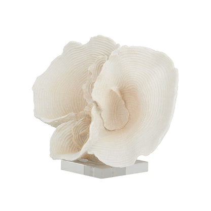 Deco 79 Polystone Coral Decorative Sculpture Home Decor Statue, Accent Figurine 13" x 6" x 9", White