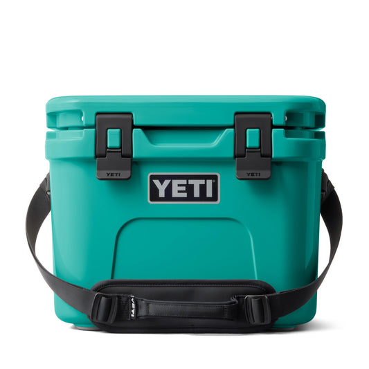 YETI Roadie 15 Hard Cooler with DoubleDuty Shoulder Strap, Aquifer Blue