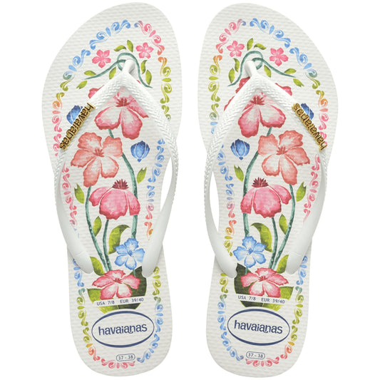 Havaianas Women's Slim Tropicalia Vibes Flip Flop - White, 11/12