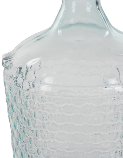 Deco 79 Recycled Glass Decorative Vase Spanish Bottle Centerpiece Vase with Bubble Texture, Flower Vase for Home Decoration 10" x 10" x 17", Blue