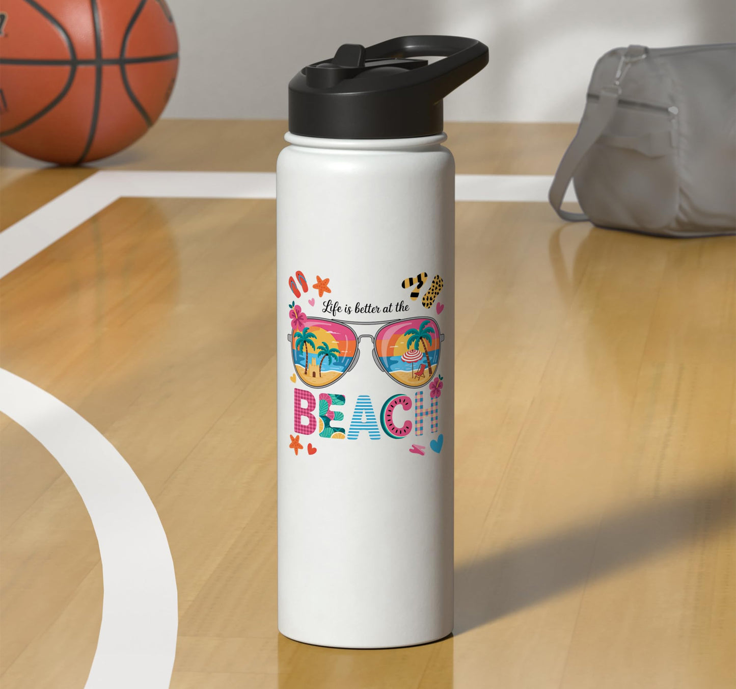 Life Is Better At The Beach Stainless Steel Insulated Water Bottle