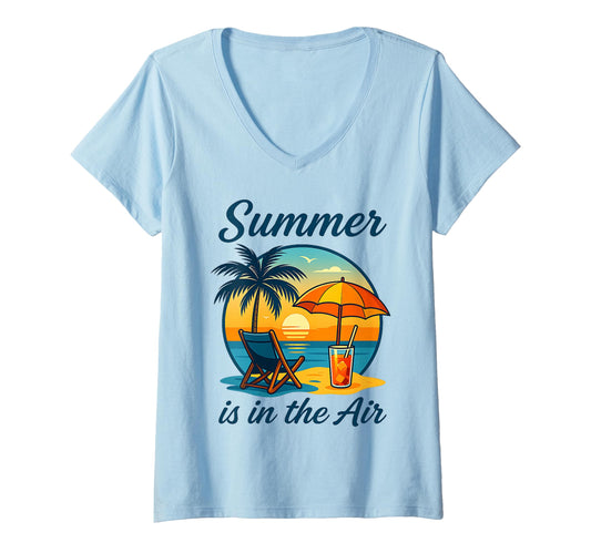 Women's Summer is in The Air V-Neck T-Shirt