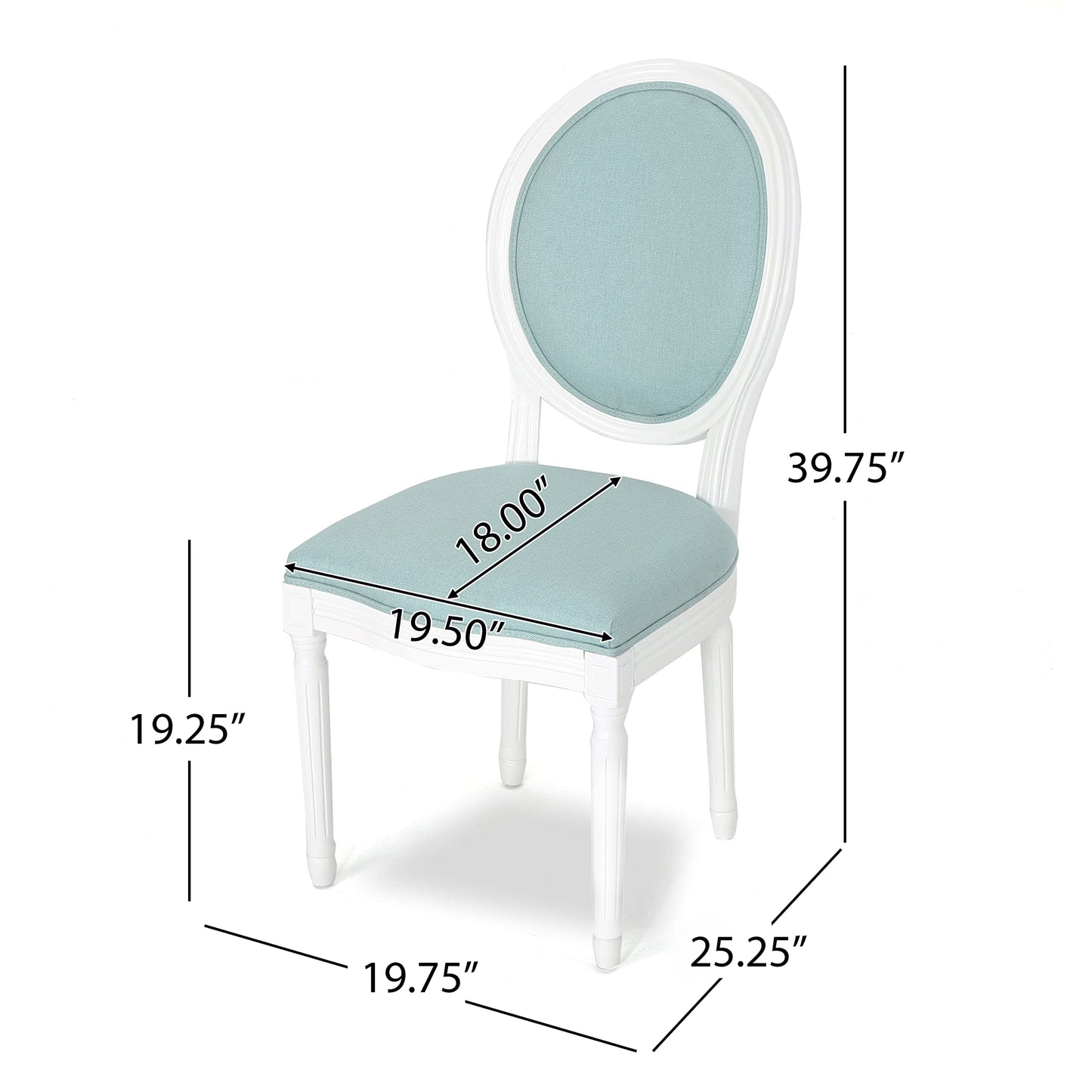 Christopher Knight Home Phinnaeus Fabric Dining Chairs, 2-Pcs Set, Light Blue