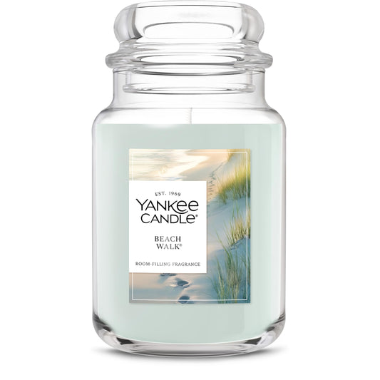 Yankee Candle Beach Walk, Scented Candle, 22oz Large Jar with up to 150 Hour Burn Time, Giftable