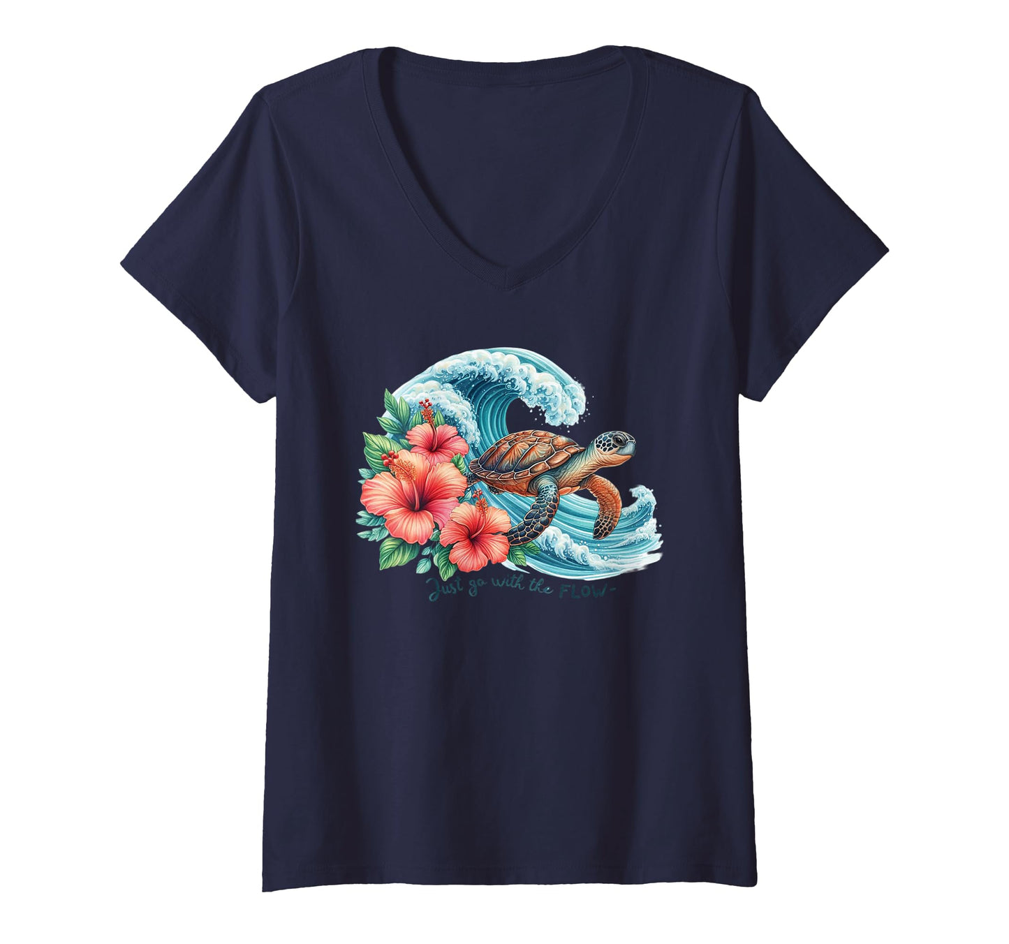 Women's Just Go with The Flow V-Neck T-Shirt