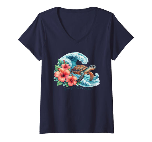 Women's Just Go with The Flow V-Neck T-Shirt