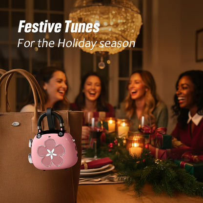 DOSS Candy 2-in-1 Mini Bluetooth Speaker & Cute Bag Charm with Loud Sound - A Perfect Fusion of Impressive Sound and Fashion Charm, Crafted to Surprise Women, Girlfriend, Wife, BFF, Teens-Light Pink