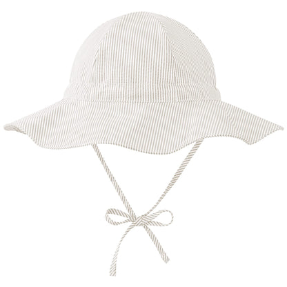 Zando UPF 50+ Baby Sun Hats 0-6 Months - Wide Brim Baby Bucket Hat 0-6 Months with Adjustable Strap Summer Newborn Infant Sun Hats for Babies 0-3M for Beach Pool Camping Walking Trips Party Beige XS
