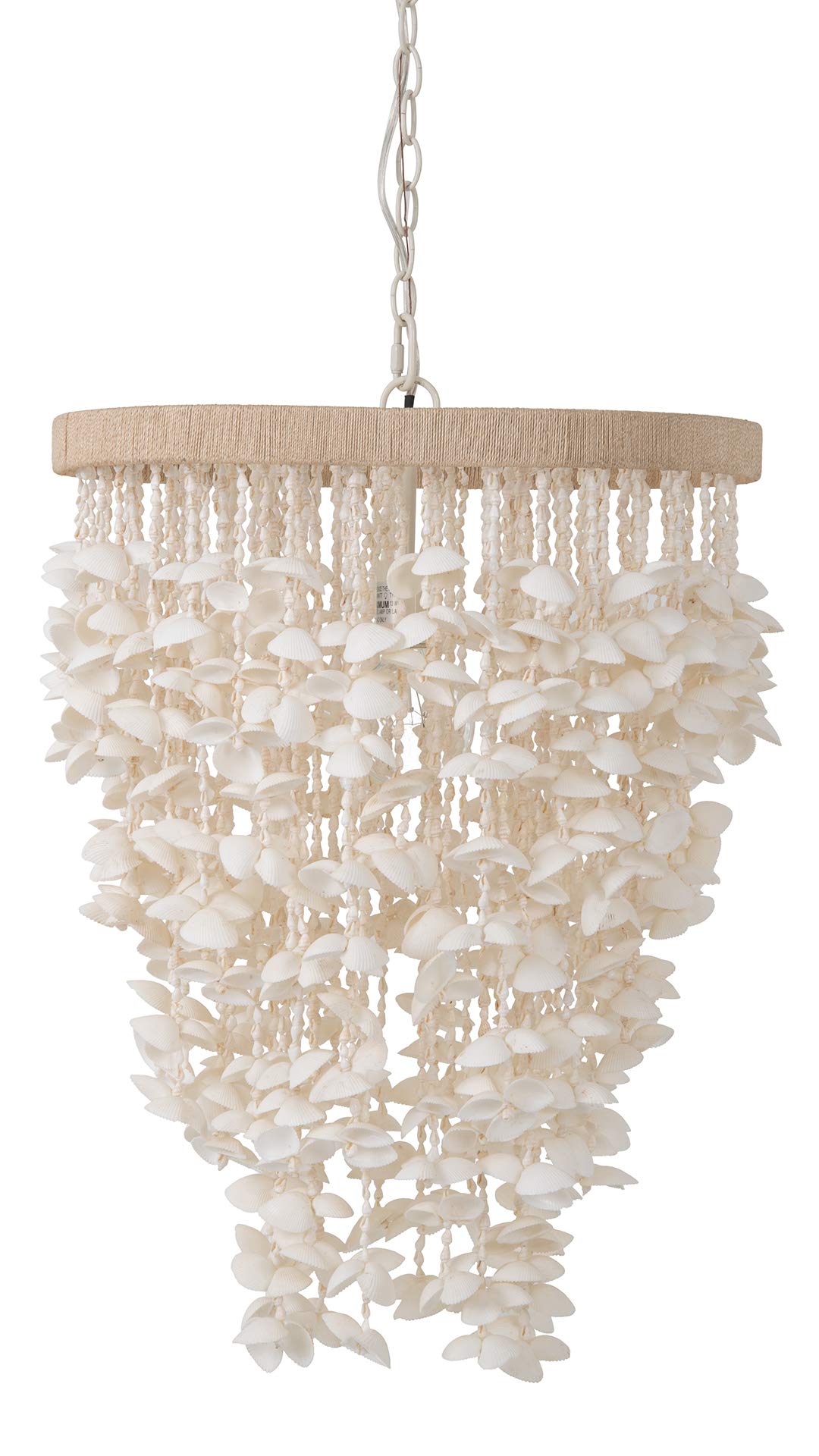 KOUBOO Seashell Ceiling Chandelier, Modern & Clamrose Shells Chandeliers & Ceiling Lights - Farmhouse, Crystal Fixtures for Bedrooms, Dining Rooms, Living Spaces, White