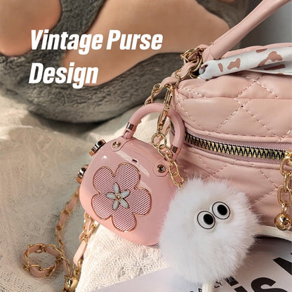 DOSS Candy 2-in-1 Mini Bluetooth Speaker & Cute Bag Charm with Loud Sound - A Perfect Fusion of Impressive Sound and Fashion Charm, Crafted to Surprise Women, Girlfriend, Wife, BFF, Teens-Light Pink