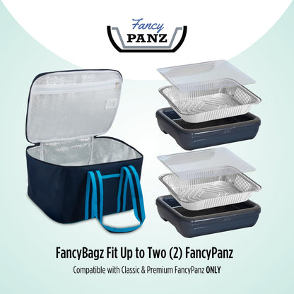 Fancy Panz - Aqua Insulated Casserole Carrier Bag - Insulated Thermal Bags for Hot & Cold Food Holds 2 Standard Size Fancy Panz - 2 Pockets - Food Container - Hosting Essentials