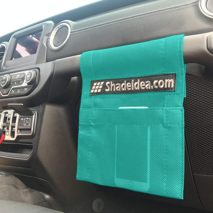 Shadeidea Sun Shade Top for Jeep Wrangler JL Unlimited (2018-2023) 4 Door Front and Rear 2 piece-Tiff Blue Mesh Screen Sunshade JLU Top Cover UV Blocker with Grab Bag- 10 Year Warranty