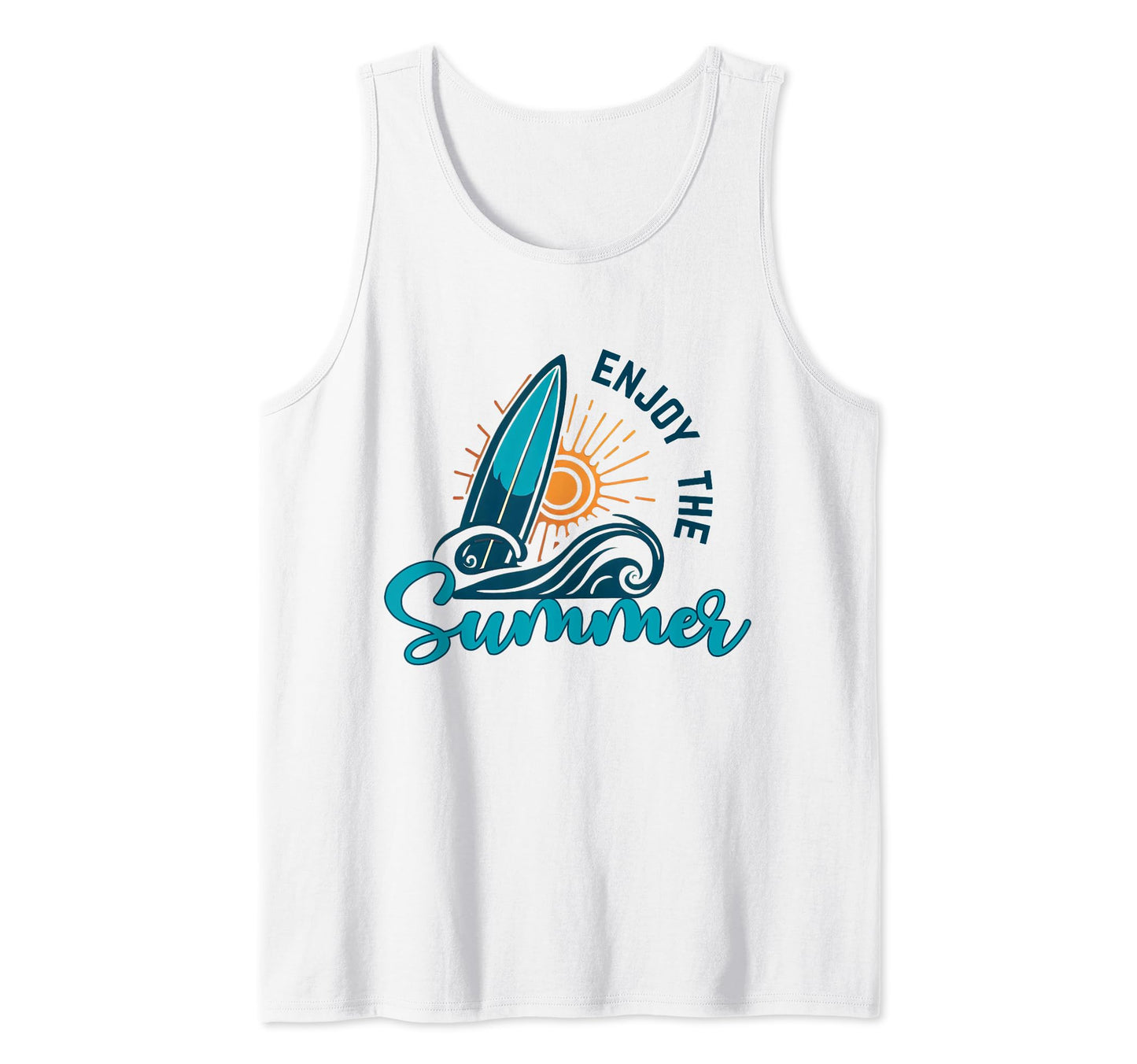 Enjoy The Summer Surfboard Graphic Tank Top