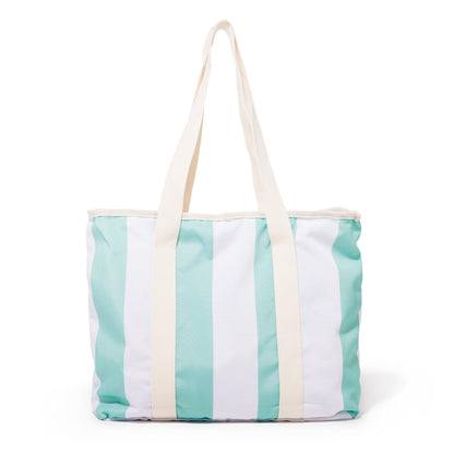 Business & Pleasure Co. Margaritaville Volcano Beach Bag - Last Mango Green Stripe