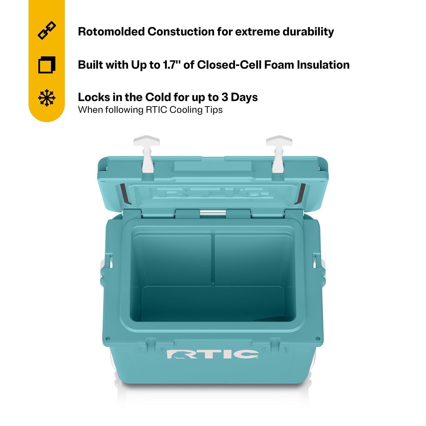 RTIC 20 QT Ultra-Tough Cooler Hard Insulated Portable Ice Chest Box for Beach, Drink, Beverage, Camping, Picnic, Fishing, Boat, Barbecue, Lagoon