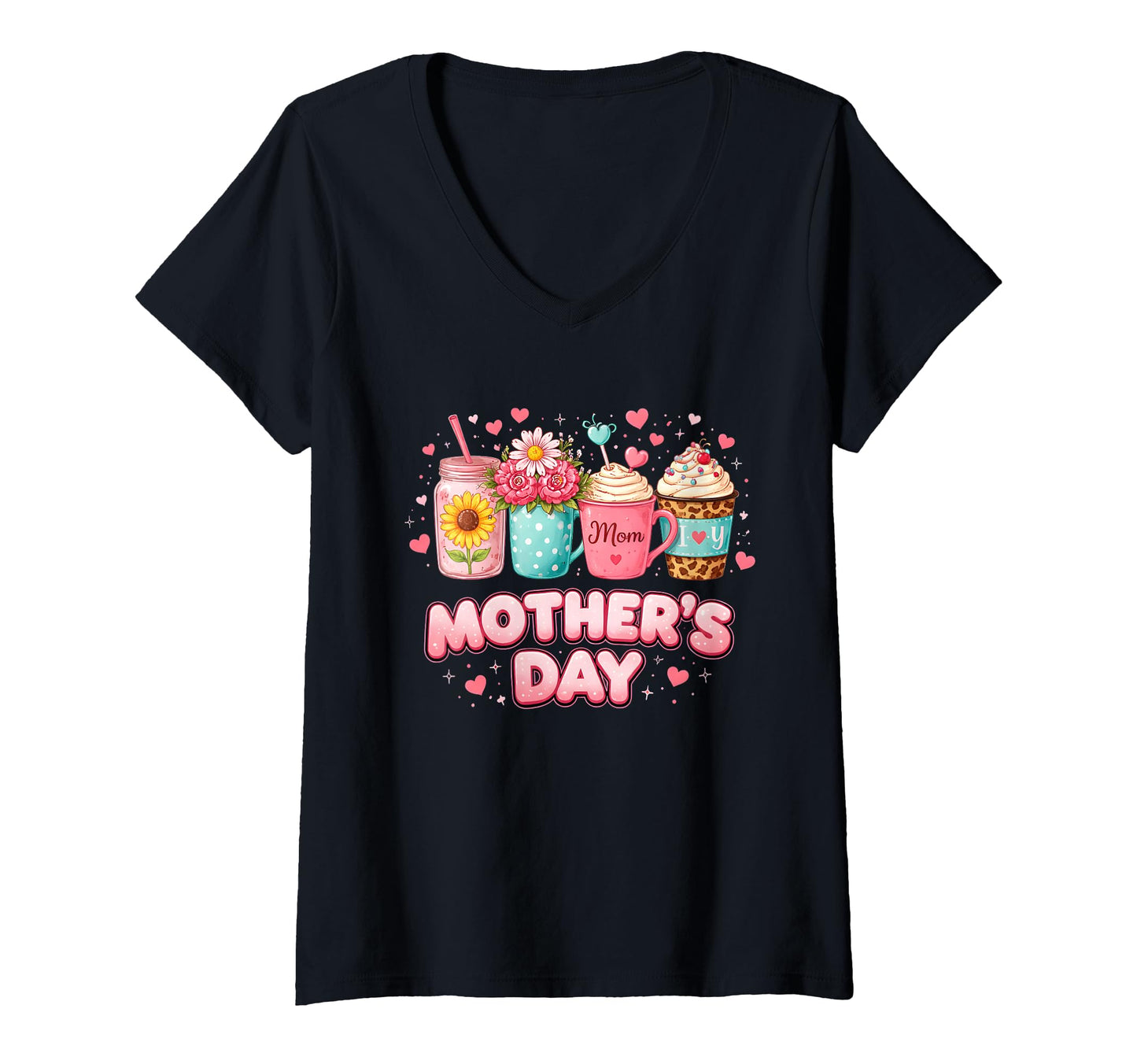Women's Mother's Day Floral V-Neck T-Shirt