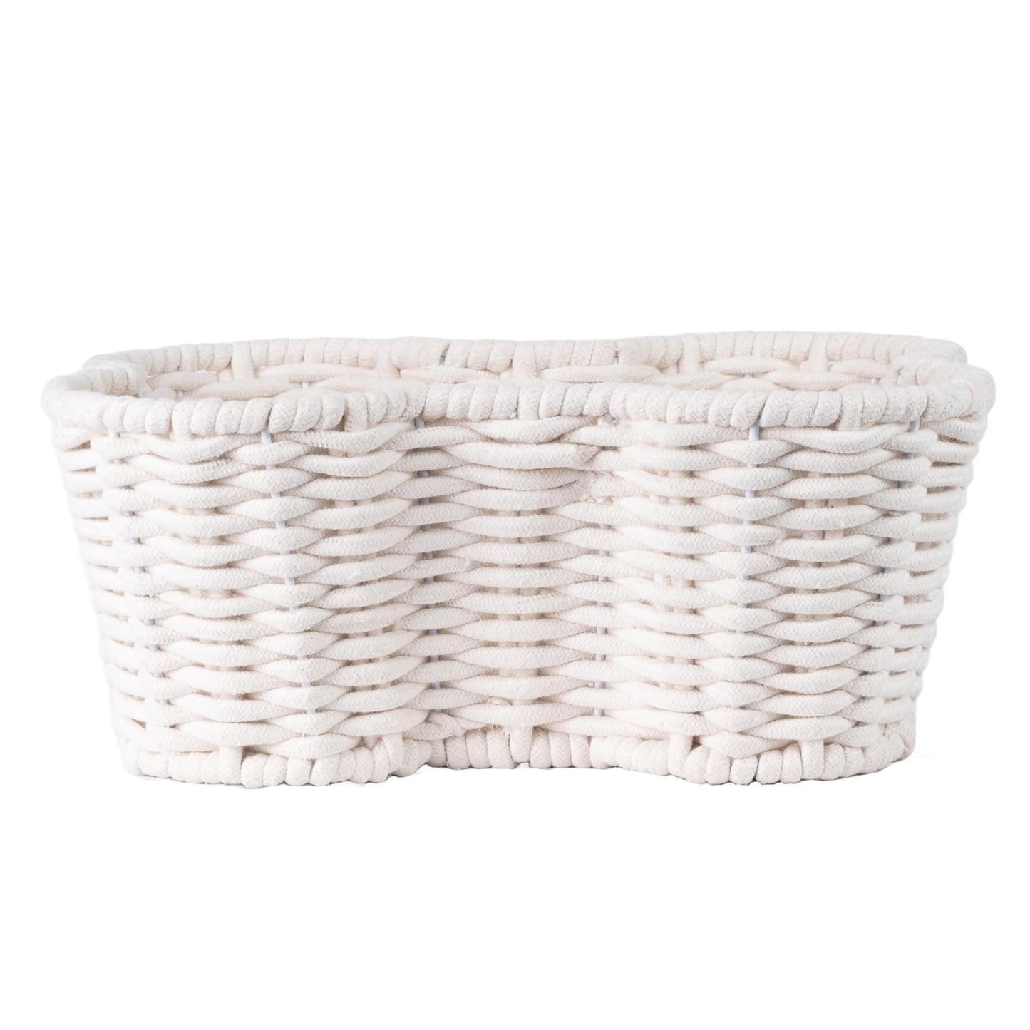 OtterPets Dog Toy Basket, Handmade Dog Toy Bin, Bone Shaped Pet Organizer, Cat Storage Box (Cotton Rope, 17x13in)