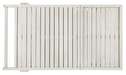 SAFAVIEH Outdoor Collection Orland White Washed Acacia Wood Slatted Tea Trolley