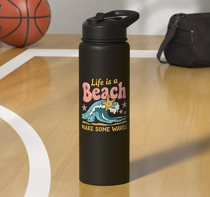 Beach Life Coastal Stainless Steel Insulated Water Bottle