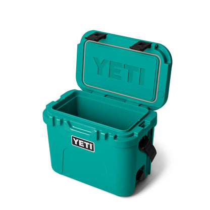 YETI Roadie 15 Hard Cooler with DoubleDuty Shoulder Strap, Aquifer Blue