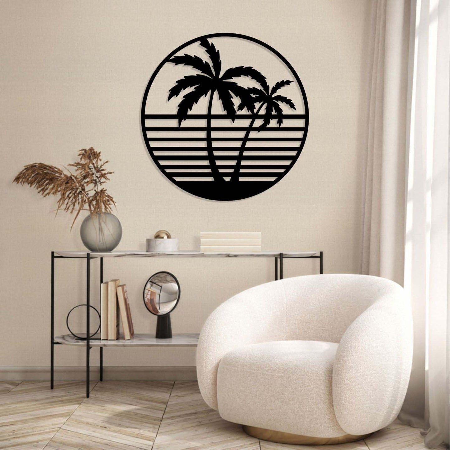 Metal Palm Tree Wall Decor, Art, Coastal, Tropical, Beach, Hawaiian, Bedroom