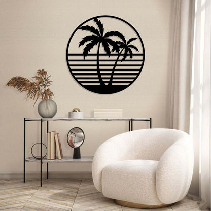 Metal Palm Tree Wall Decor, Art, Coastal, Tropical, Beach, Hawaiian, Bedroom