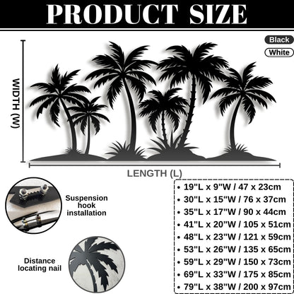 Metal Palm Tree Wall Decor,Metal Palm Tree,Palm Tree Metal Wall Art,Tropical Metal Wall Art,Beach Wall Decor,Coastal Metal Wall Art,Palm Tree Metal Wall Decor (style 1,white,79"L x 38"W/200 x 97cm)