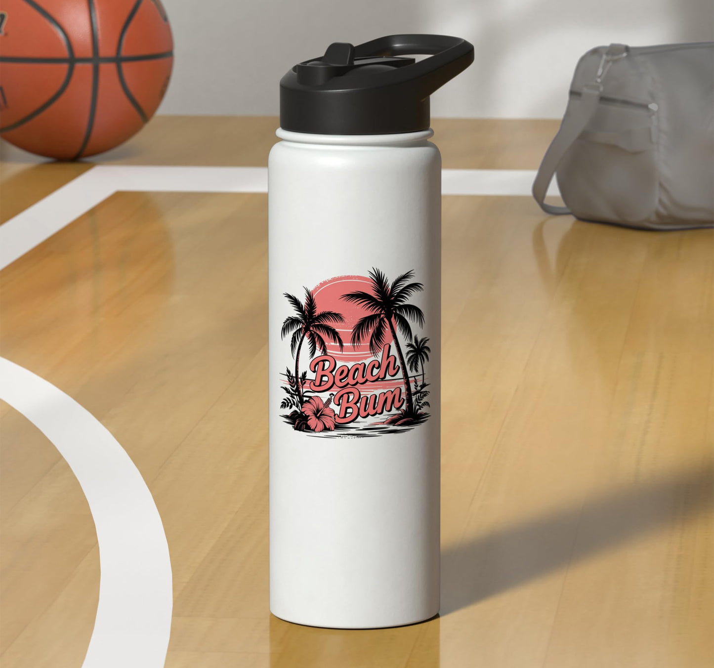 Beach Bum Tropical Sunset Stainless Steel Insulated Water Bottle