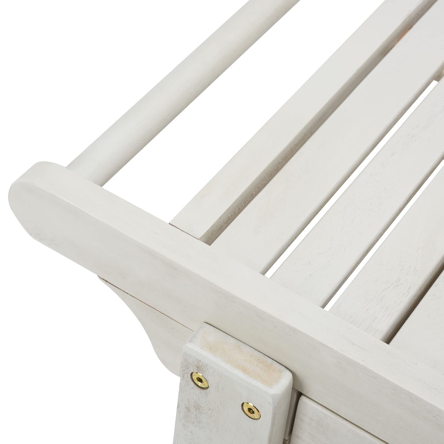 SAFAVIEH Outdoor Collection Orland White Washed Acacia Wood Slatted Tea Trolley
