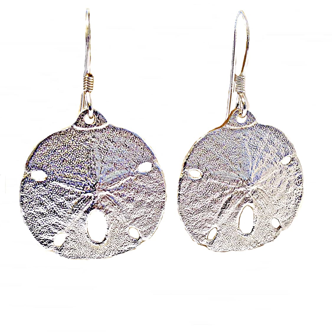 Sand Dollar Necklace or Earrings by Ali C Art, Made in USA Unique Handmade Sterling Silver Ocean Beach Shell Pendant Jewelry, Gift for Her Women Wife Mother Girlfriend Birthday Love Swimwear Beachwear